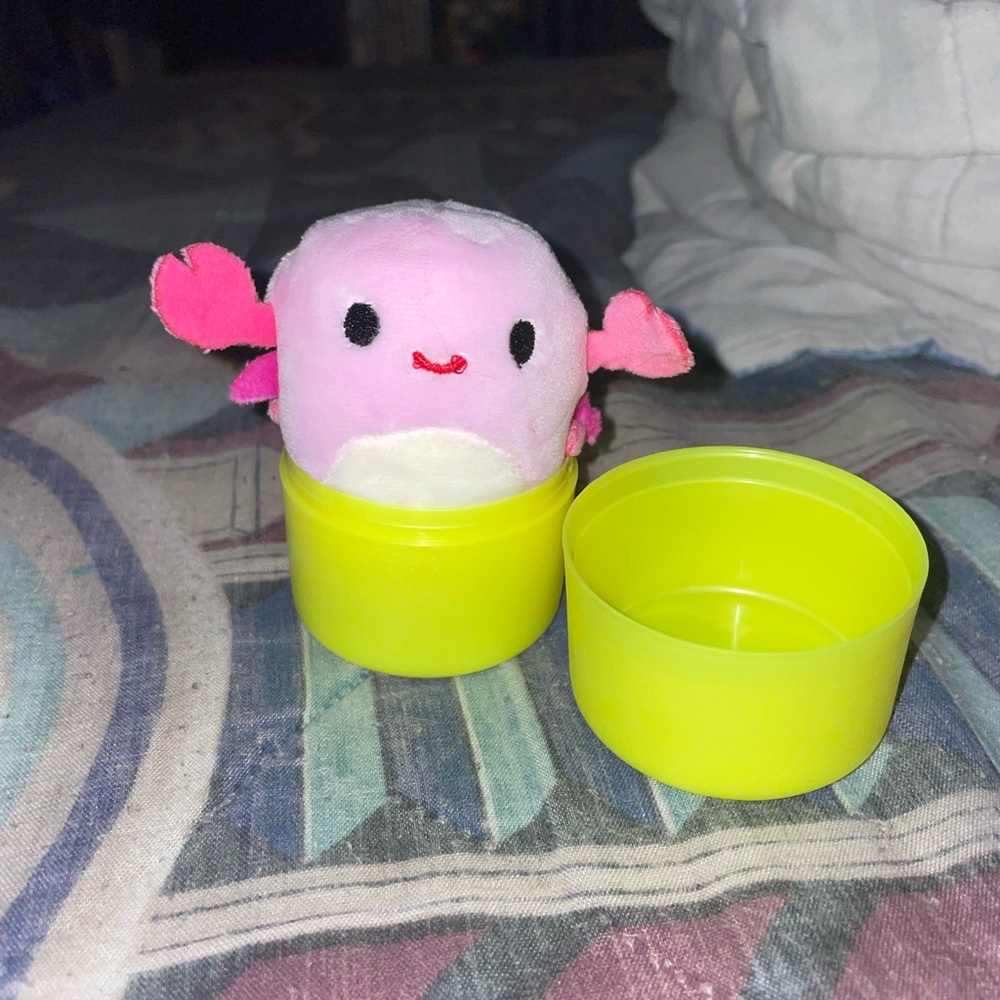 Mini squishmallow, Cailey the crab.